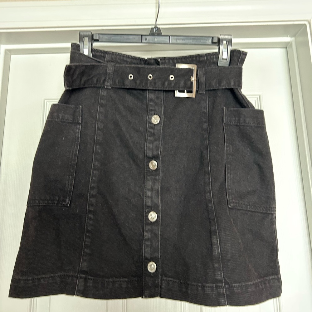 Black denim skirt. Topshop. Brand new.